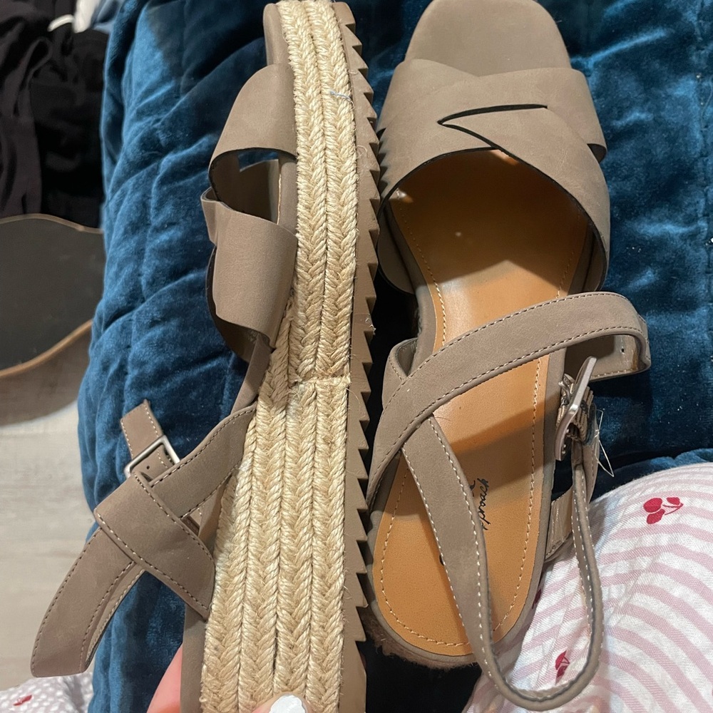 a.n.a Taupe Espadrille Sandals
